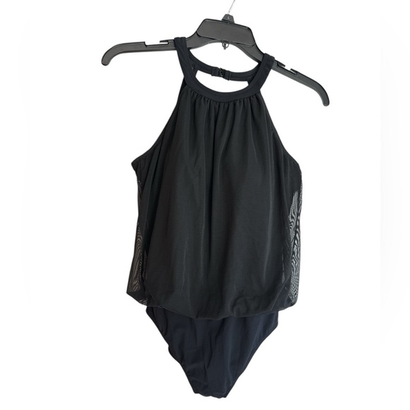 Profile By Gottex Other - Profile by Gottex Black High-Neck Blouson Swimsuit Size 10 (Style E124-2070)
